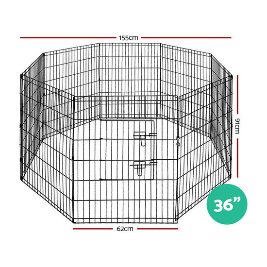 i.Pet 36" 8 Panel Dog Playpen Pet Fence Exercise Cage Enclosure Play Pen