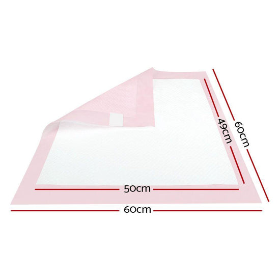 i.Pet Pet Training Pads 200pcs 60x60cm Puppy Dog Toilet Pee Indoor Super Absorbent Pink