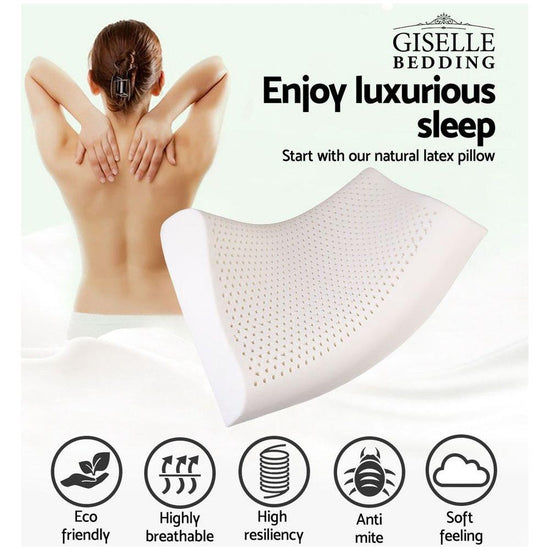 Giselle Bedding Natural Latex Pillow 2-Zone Twin Pack