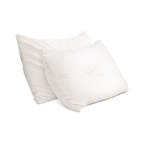 Giselle Bedding Memory Foam Pillow Bamboo Cover Twin Pack