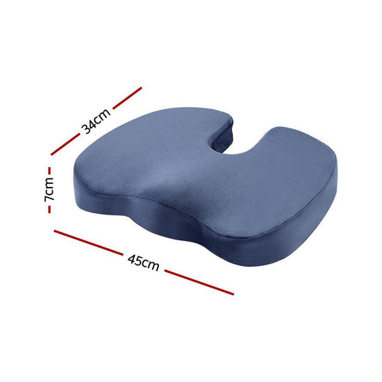 Giselle Bedding Seat Cushion Memory Foam Pillow Back Pain Relief Chair Pad Blue