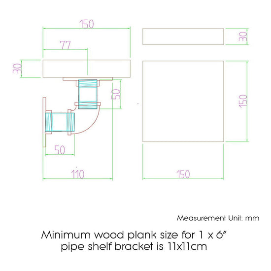 Artiss 8x Floating Pipe Shelf DIY Metal Wall Brackets