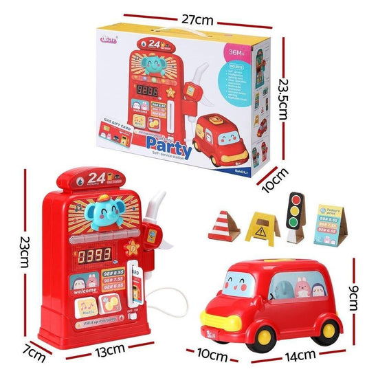 Keezi Kids Gas Petrol Station Pumper Pretend Play Toys Car Music Card Playset