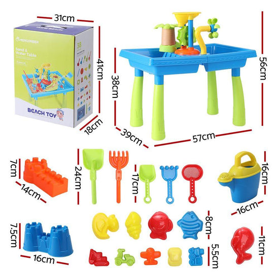 Keezi Kids Sand and Water Table Windmill Shovel Outdoor Sandpit Toys Beach Play