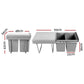 Cefito Pull Out Bin Kitchen Double Basket 2X20L Grey