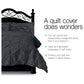 Giselle Bedding Quilt Cover Set Diamond Pinch Black King