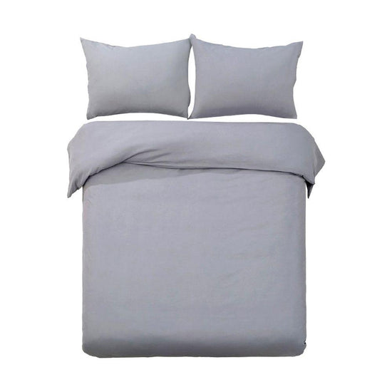 Giselle Bedding Quilt Cover Set Classic Grey Queen