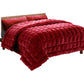 Giselle Bedding Faux Mink Quilt Burgundy Queen