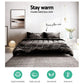 Giselle Bedding Faux Mink Quilt Charcoal Double