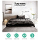 Giselle Bedding Faux Mink Quilt Charcoal Single