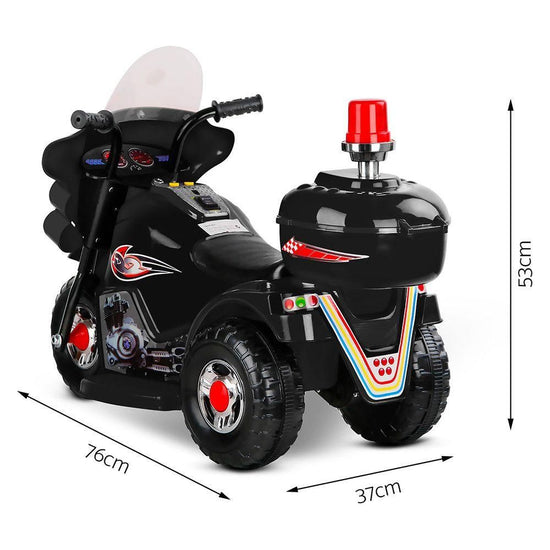 Rigo Kids Electric Ride On Police Motorcycle Motorbike 6V Battery Black