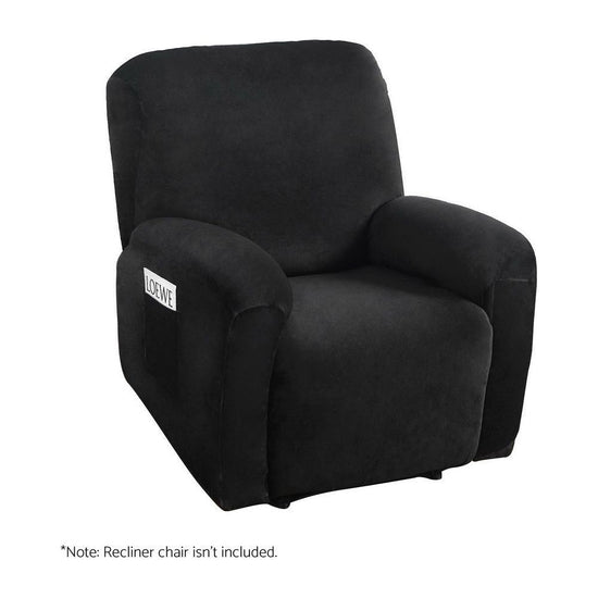 Artiss Recliner Chair Covers 1 Seater Velvet Black