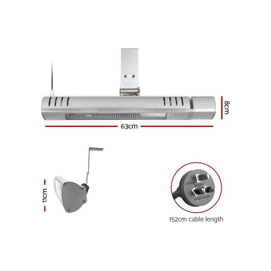 Devanti Electric Strip Heater Infrared Radiant Heaters 2000W