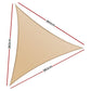 Instahut Shade Sail Cloth Shadecloth Triangle Sun Canopy 3.6x3.6x3.6M