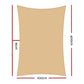 Instahut Waterproof Shade Sail 2x4m Rectangle Sand 95% Shade Cloth