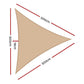 Instahut Waterproof Shade Sail 5x5x5m Rectangle Sand 95% Shade Cloth