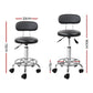 Artiss Salon Stool Swivel Chair Backrest Black