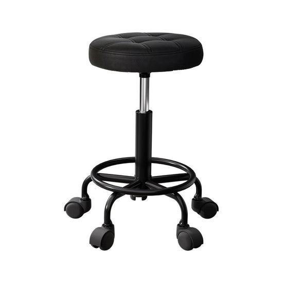 Artiss Salon Stool Round Swivel Chairs Black