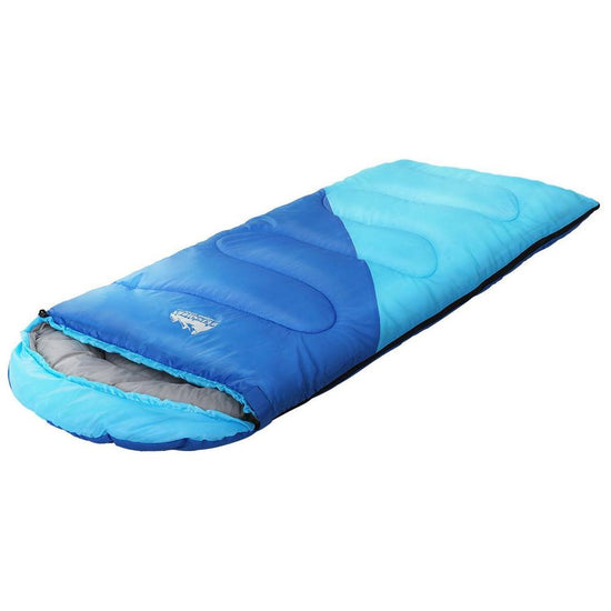 Weisshorn Sleeping Bag Kids Single 172cm Thermal Camping Hiking Blue