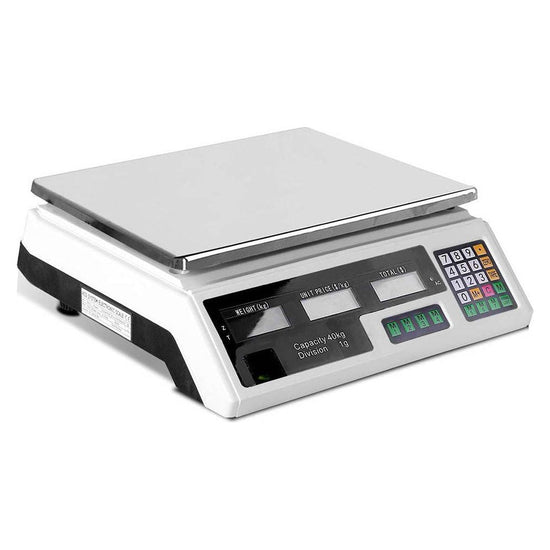 Emajin Scales Digital Kitchen 40KG Weighing Scales Platform Scales White LCD