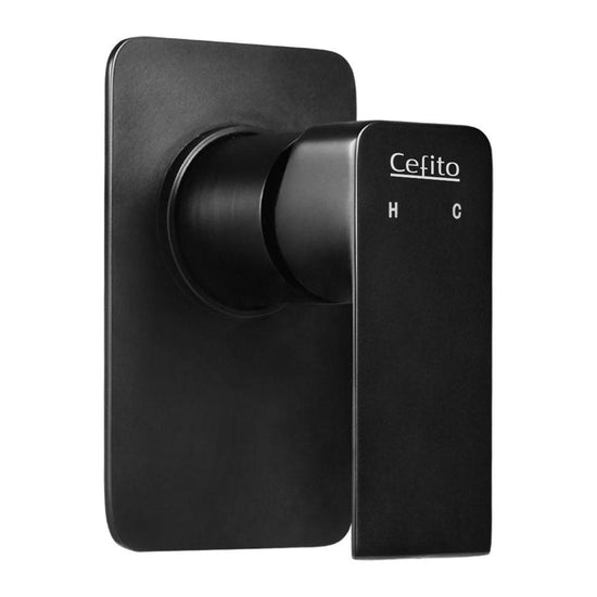 Cefito Shower Mixer Tap Wall Bath Taps Brass Hot Cold Basin Bathroom Black