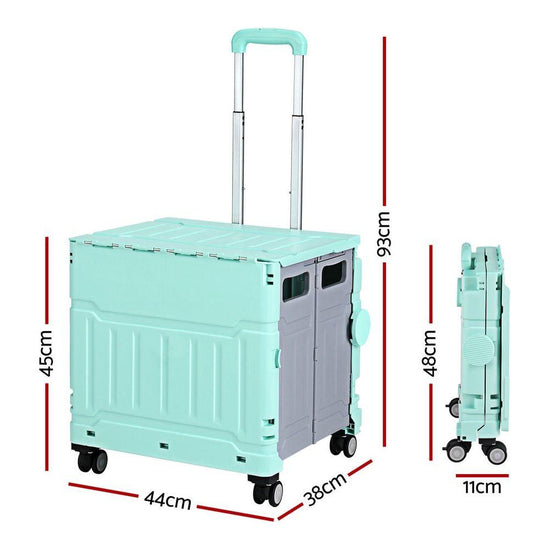 Emajin Shopping Trolley Cart 75L Foldable Green