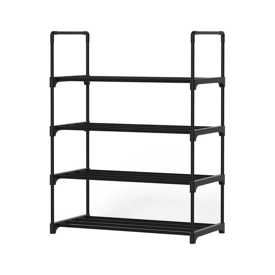 Artiss Shoe Rack Stackable Shelves 4 Tiers 55cm Shoes Storage Stand Black