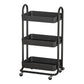 Artiss Storage Trolley Kitchen Cart 3 Tiers Rack Shelf Organiser Wheels Black