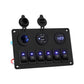 Giantz 6 Gang 12V Switch Panel For Car Boat Marine USB ON-OFF LED Rocker Toggle