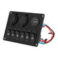 Giantz 6 Gang 12V Switch Panel For Car Boat Marine USB ON-OFF LED Rocker Toggle