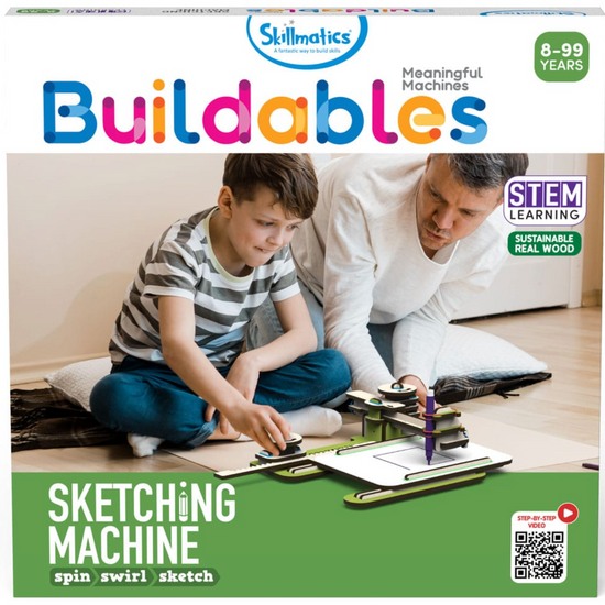 Buildables Sketching Machine - DIY STEM Kit for Kids to Learn Coordinate System and Interlocking Gears - Magdasmall