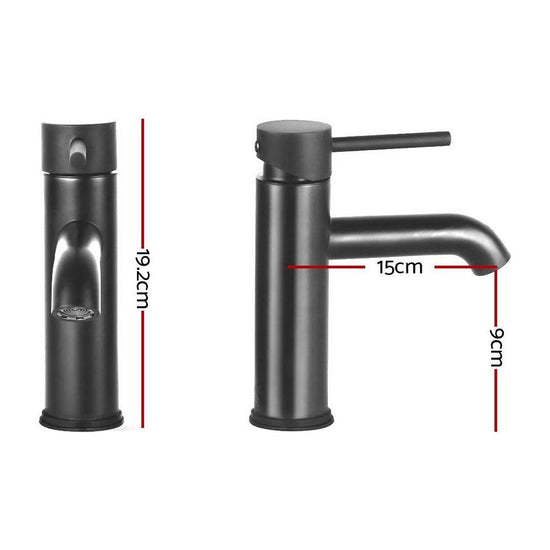 Cefito Bathroom Basin Mixer Tap Round Brass Faucet Vanity Laundry Black