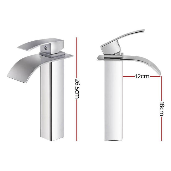 Cefito Bathroom Basin Mixer Tap Thin Tall Faucet Vanity Laundry Black