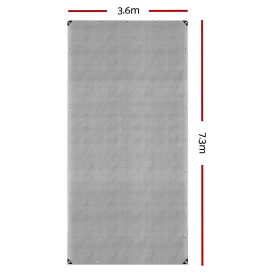 Instahut Tarp Tarpaulin 3.6x7.3m Canvas Camping Heavy Duty Sun Cover