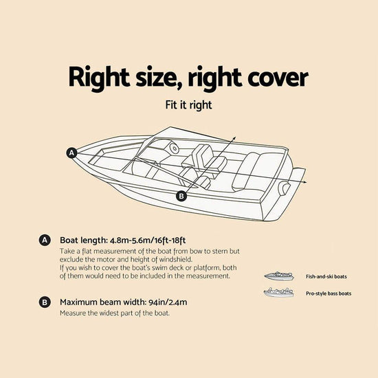 Seamanship 16-18.5ft Boat Cover Trailerable Marine Grade 600D