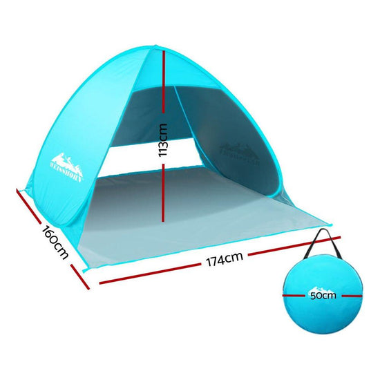 Weisshorn Pop Up Beach Tent Camping Hiking 3 Person Sun Shade Fishing Shelter