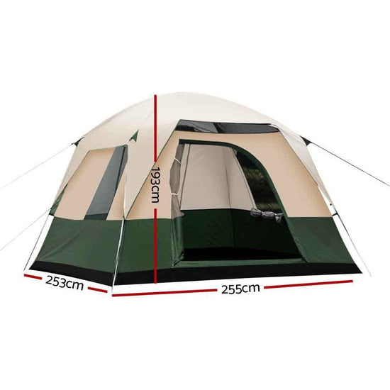 Weisshorn Family Camping Tent 4 Person Hiking Beach Tents Green