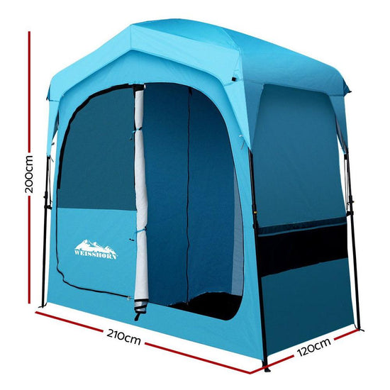 Weisshorn Double Camping Shower Toilet Tent Outdoor Fast Set Up Change Room