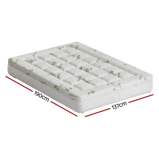 Giselle Bedding Mattress Topper Pillowtop Bamboo 7.5cm Double