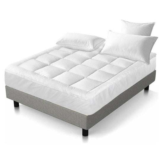 Giselle Queen Mattress Topper Pillowtop 1000GSM Microfibre Filling Protector
