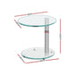 Artiss Coffee Table Round Tempered Glass Side End Beside Tables Cafe 45cm