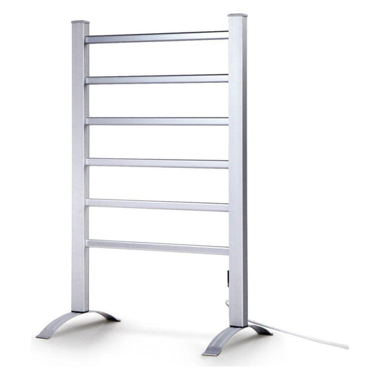 Devanti Electric Heated Towel Rail Rack 6 Bars with Timer Clothes Dry Warmer