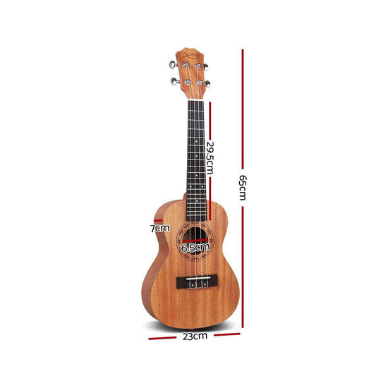 Alpha 26" Ukulele Natural Mahogany Tenor Beginner Gift w/ Carry Bag