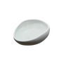 White Glazed Terracotta Half Oval Bowl | Hand Thrown | Decorative Centerpiece