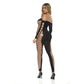 Pink Lipstick Diamond Drippin Bodystocking Black - Black