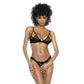 Mapale Flower Lace 2 Pc Set Black - Black - Small/Medium