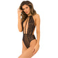 Rene Rofe Sexy Hot Pursuit Lace Bodysuit - Black - Medium/Large