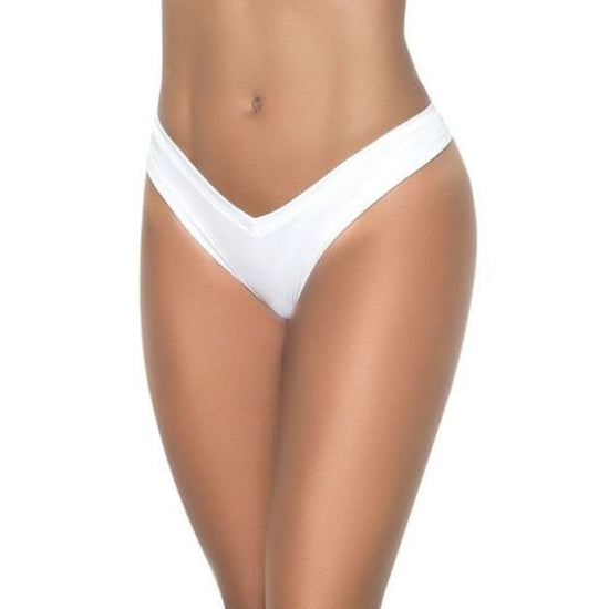 Mapale High Leg Thong Black - White - Small/Medium