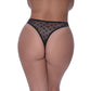 Exposed Lingerie High Waist Micro Star Thong Black - Black - Queen