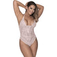 Exposed Lingerie Mesh And Lace Teddy Blush - Blush - Small/Medium
